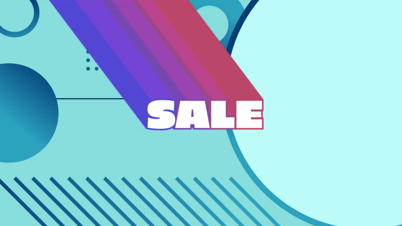 gráfico de venta con formas geométricas azules sobre un fondo azul