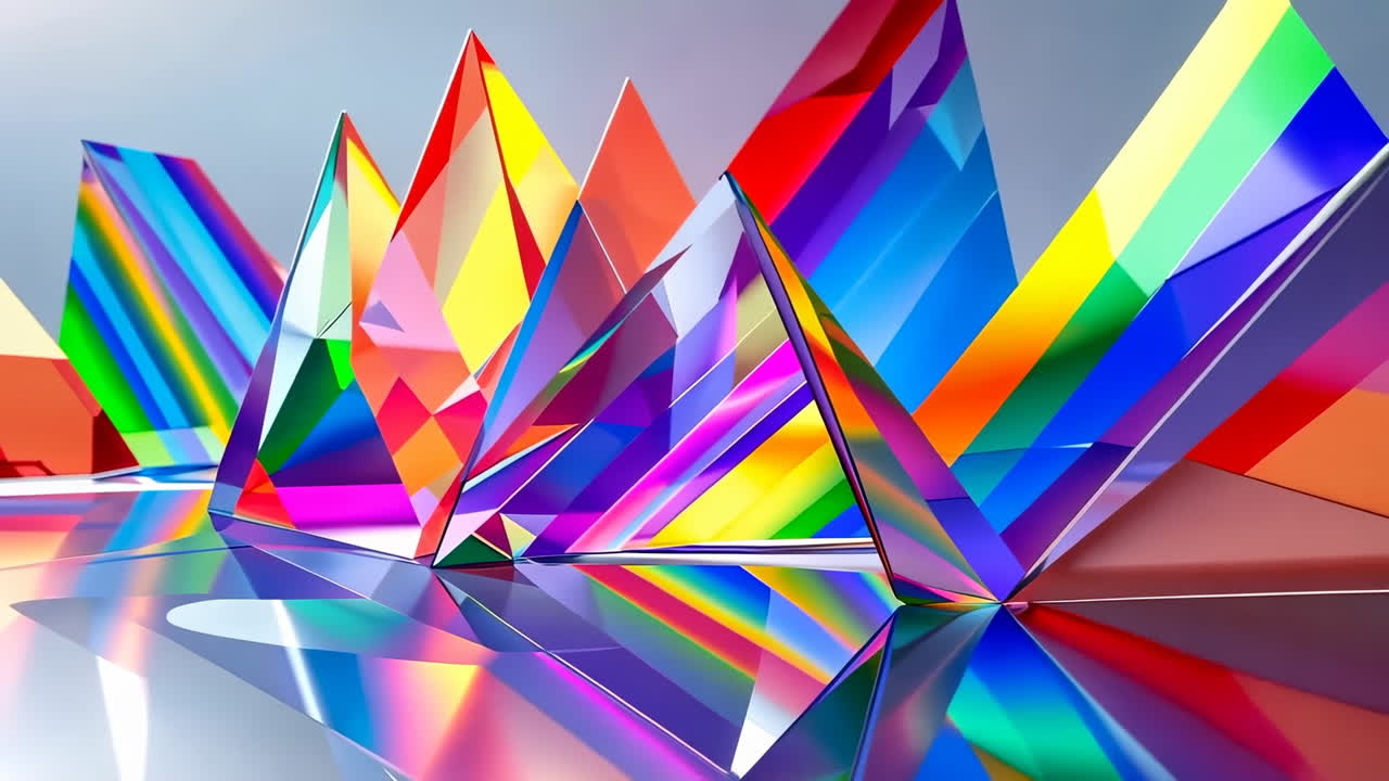 Vibrant Rainbow Prisms Abstract Background