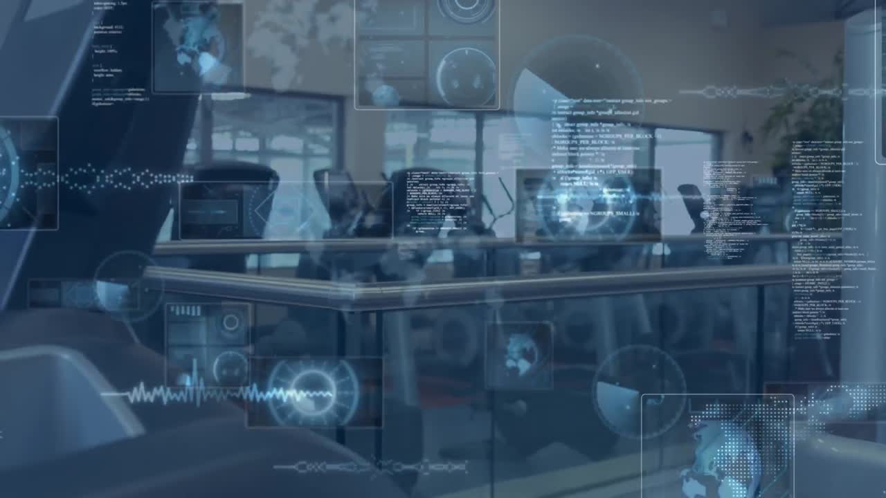 체육관에서 데이터 처리의 애니메이션