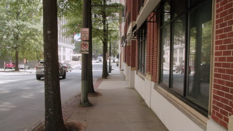city street scene with parking restrictions