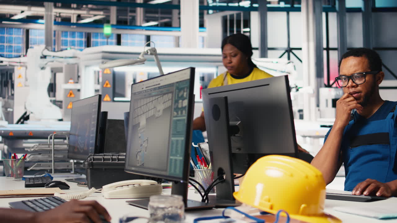 Vertical Video African american industrial technician assesses system health in solar facility
