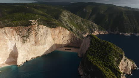 aerial view of navagio beach, zakynthos, greece