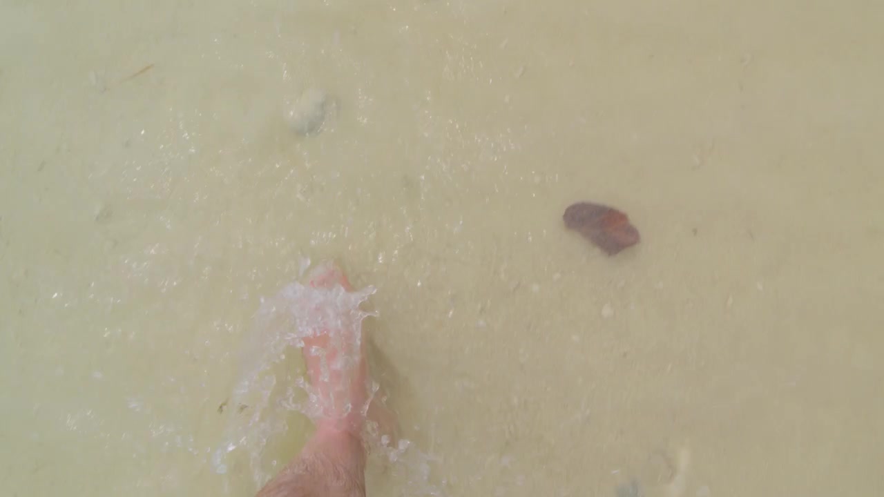 Persona che cammina sulla spiaggia