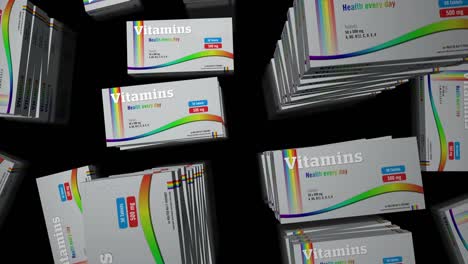 vitamin pills in packs procurement loop animation