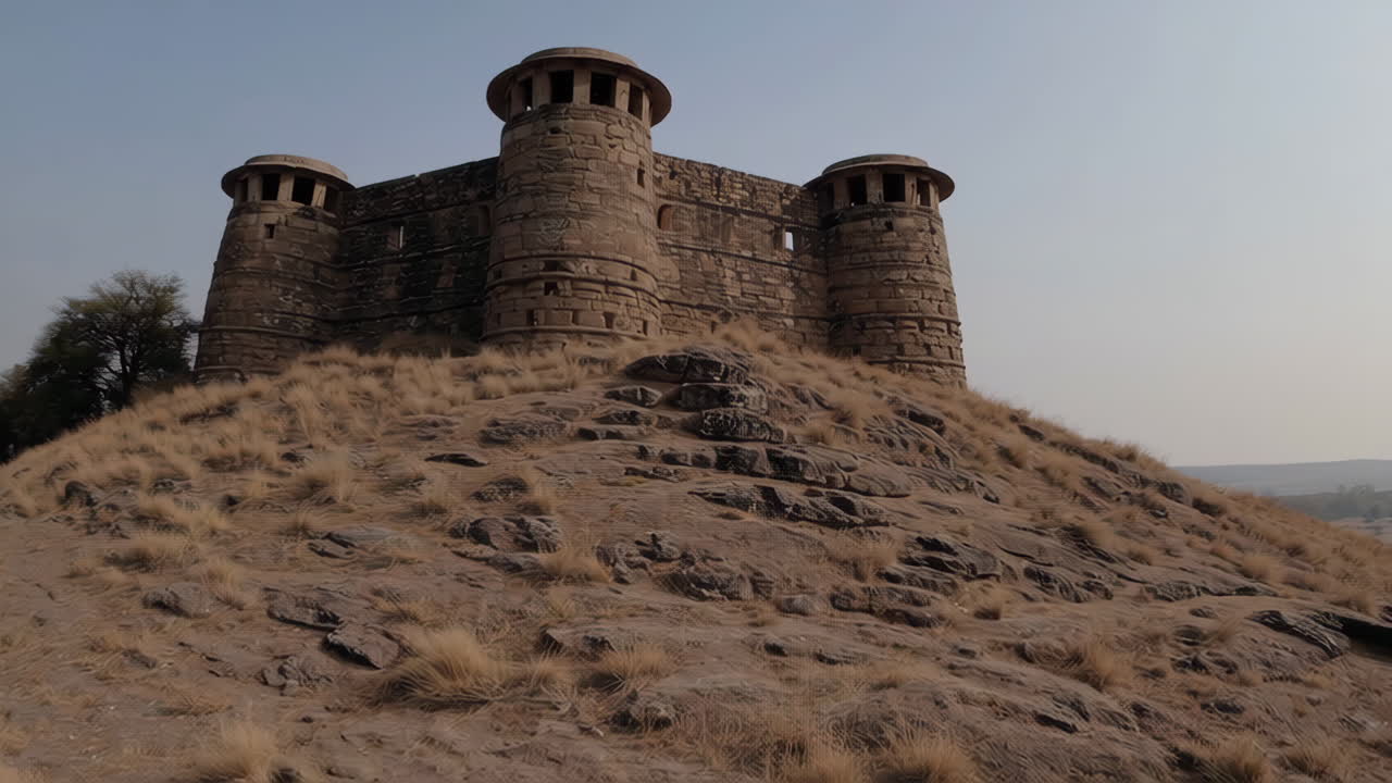 Ancient Stone Fort on a Hilltop