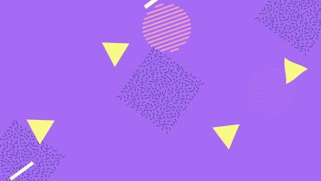 colors lines and geometric figures in lilac background animation