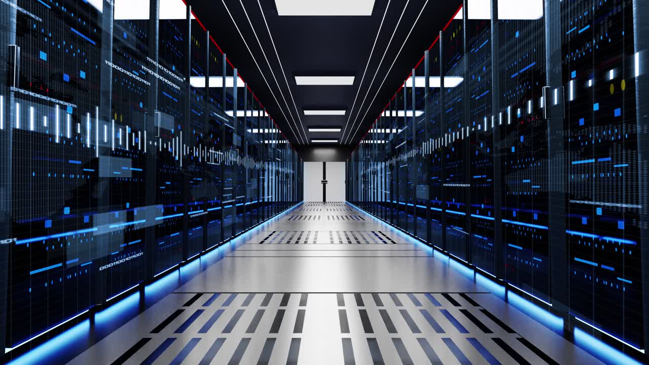 4k digital high speed digital lines travels through fiber optic cables network animation data