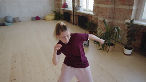 female dancer practicing in studio