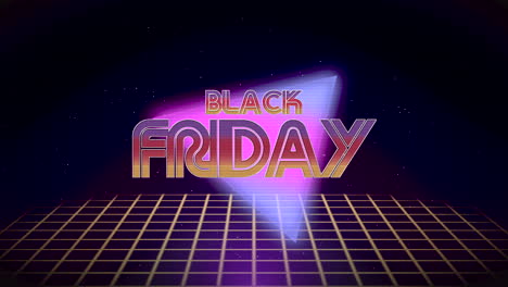 Black-Friday-With-Retro-Neon-Triangle-And-Grid-In-Dark-Galaxy