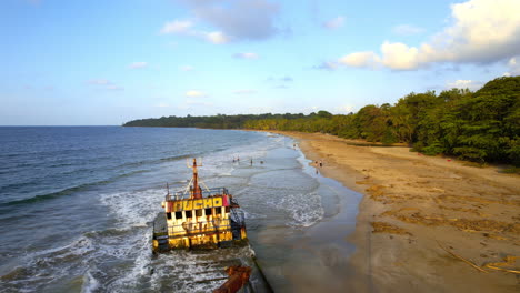 Captivating-aerial-views-reveal-the-rustic-charm-of-an-old-shipwreck-resting