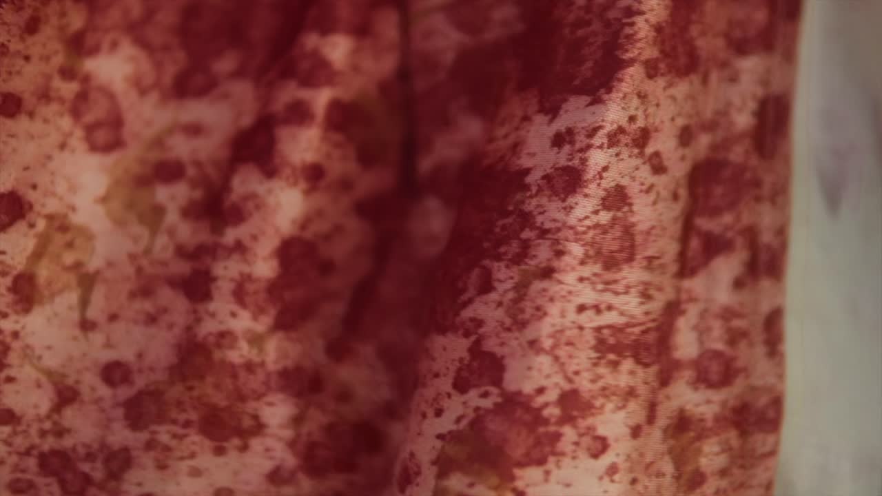 disparo en cámara lenta de una hermosa tela de seda soplando suavemente en la brisa