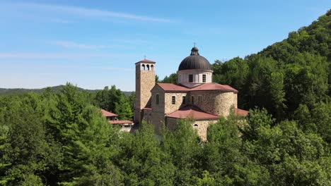 the catholic shrine of our lady of guadalupe nestled in the bluffs of the mississippi river valley