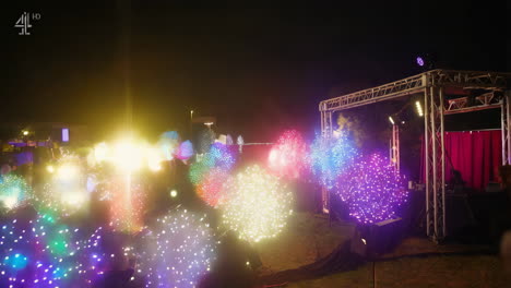 colorful light display performance at night