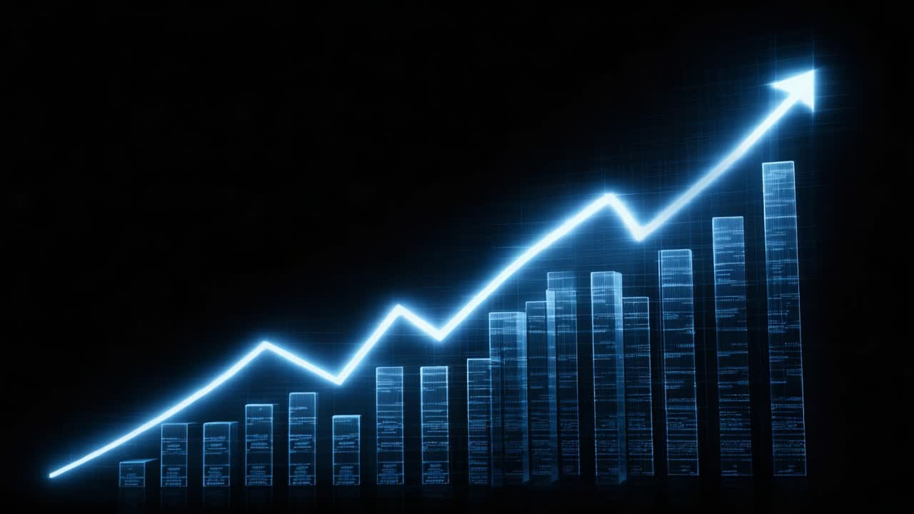 Visual Representation of Steady Growth: A Series of Bar Graphs Highlighting Incremental Increases with a Dynamic Line Trend Indicating Positive Trajectory Over Time