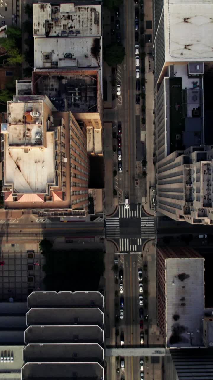 Vista aérea de la intersección de la ciudad