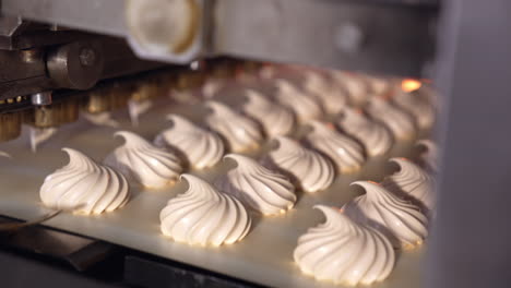 confectionery industrial production. marshmallow making factory conveyor.