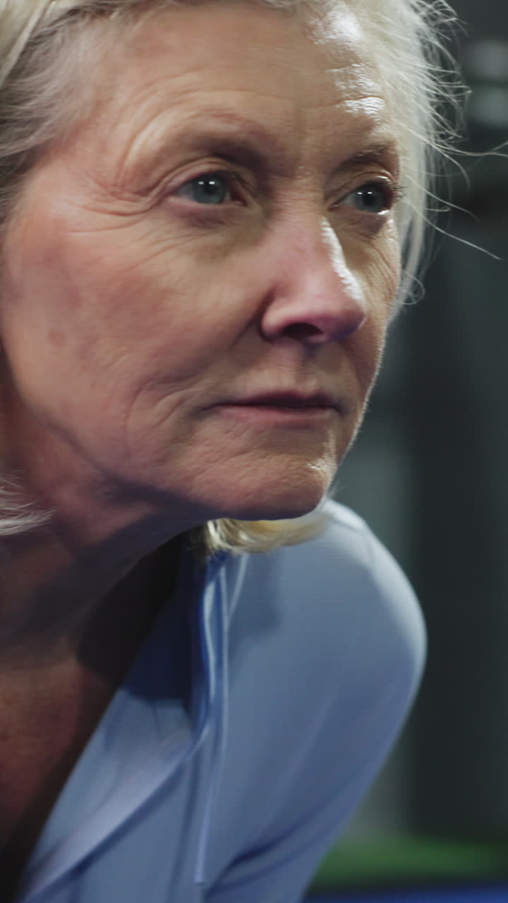 Close-up Portrait of a Focused Senior Woman