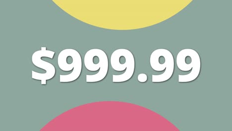minimalist motion video focusing on 999.99 tag display. suitable for marketing and business