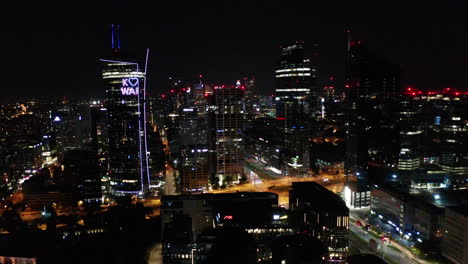 a bird's-eye view of the business district of wola in the center of warsaw