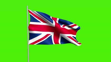 bucle sin costura 4k vdo. bandera nacional del reino unido soplando en el viento aislado. diseño abstracto patriótico oficial. ilustración de renderización 3d del símbolo del signo ondulante.
