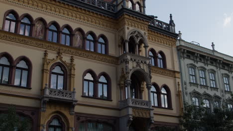 budapest beautiful city building facade driving by