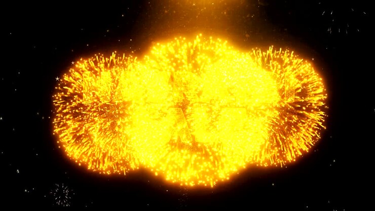 Navratri Sale Text on Firework Display Explosion Particles.