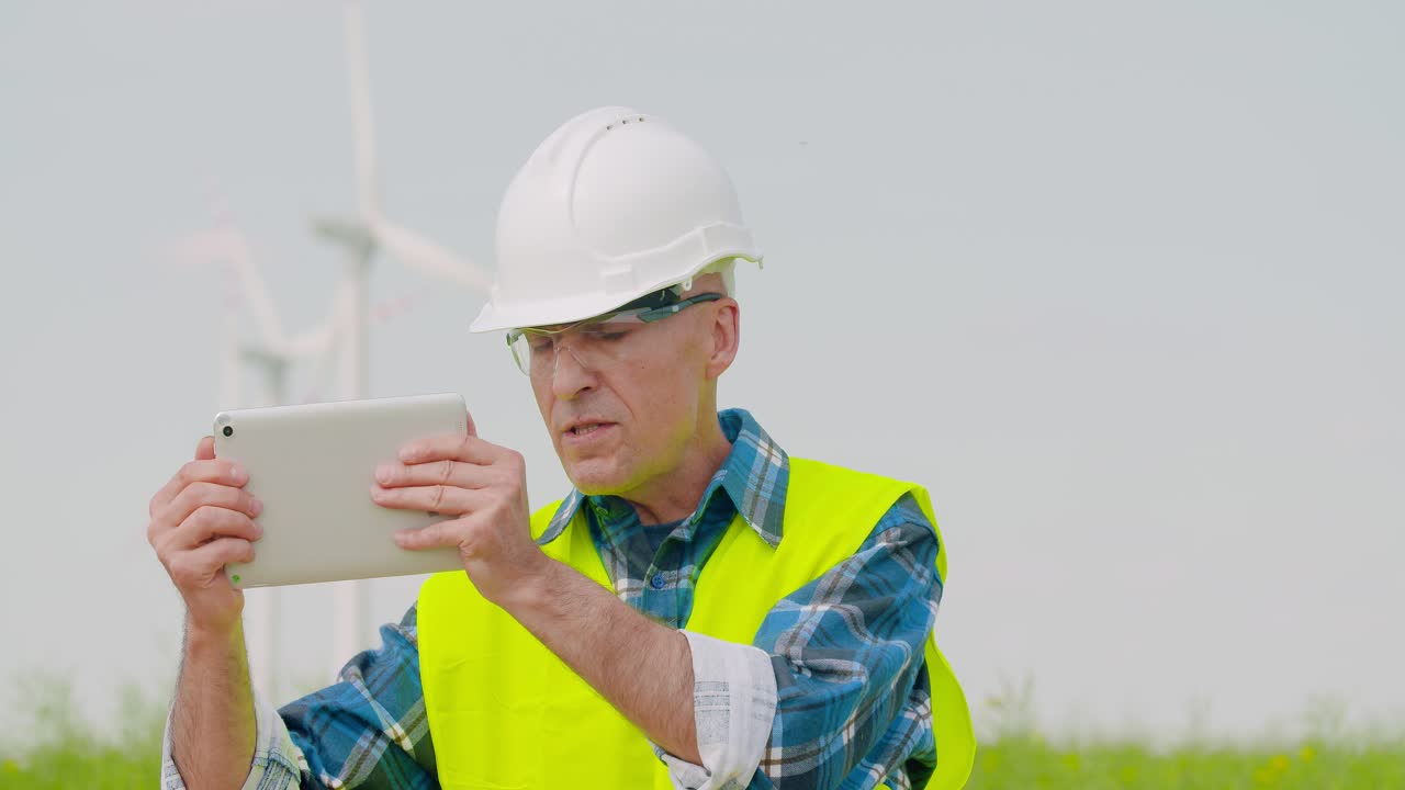 videoconferencia de ingeniero masculino contra molinos de viento 5