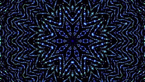 onda de luz puntos abstractos conjunto de color azul caleidoscopio fondo negro
