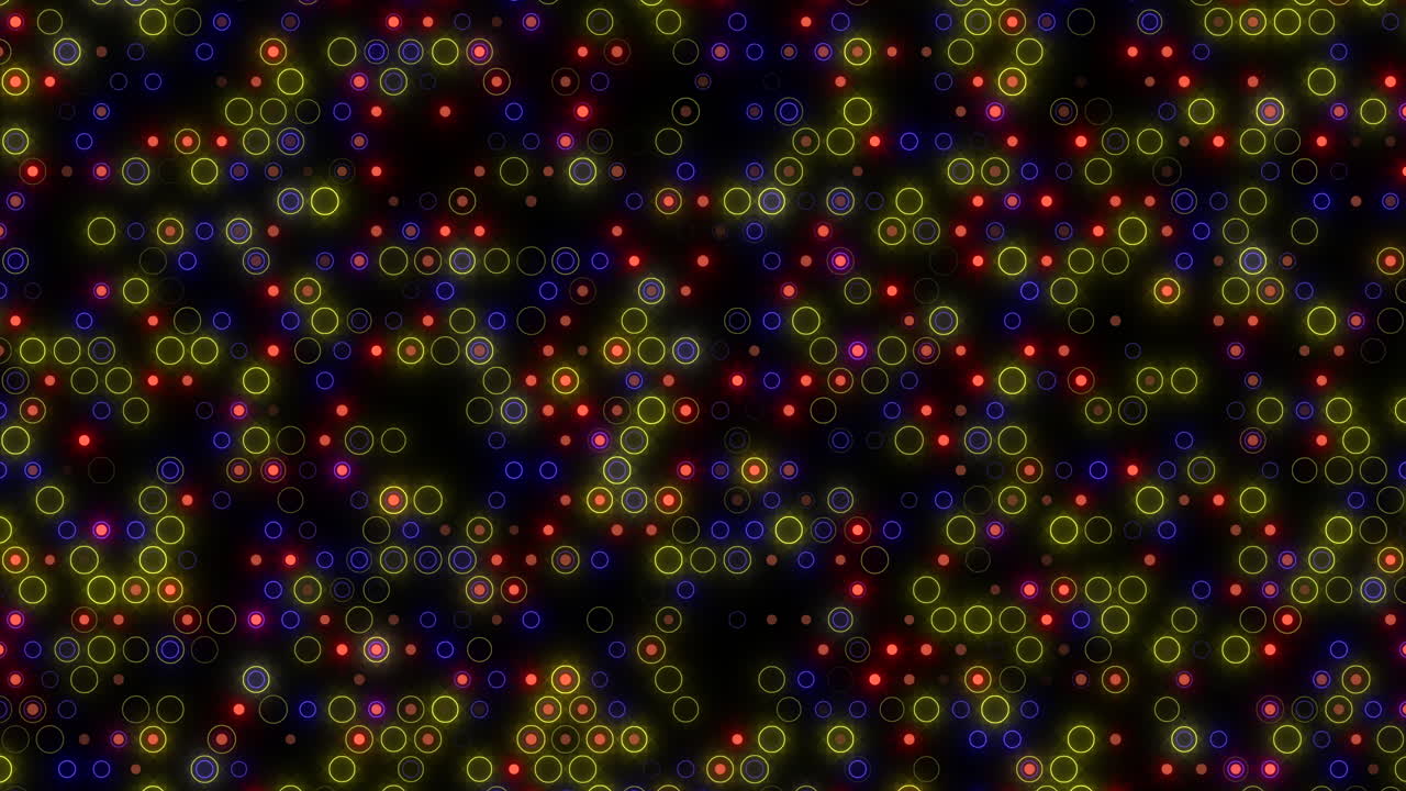 Rainbow rings pattern in rows on digital screen