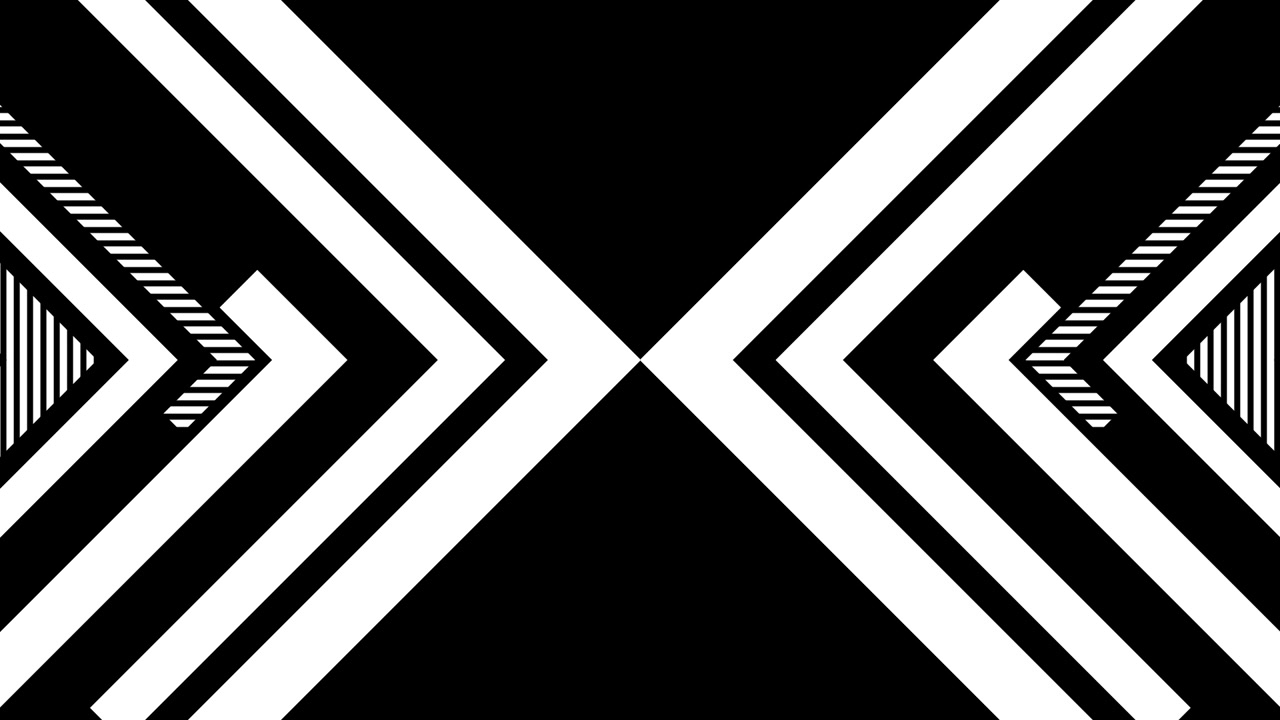 Dynamic Black and White Geometric Shapes Expanding Animation