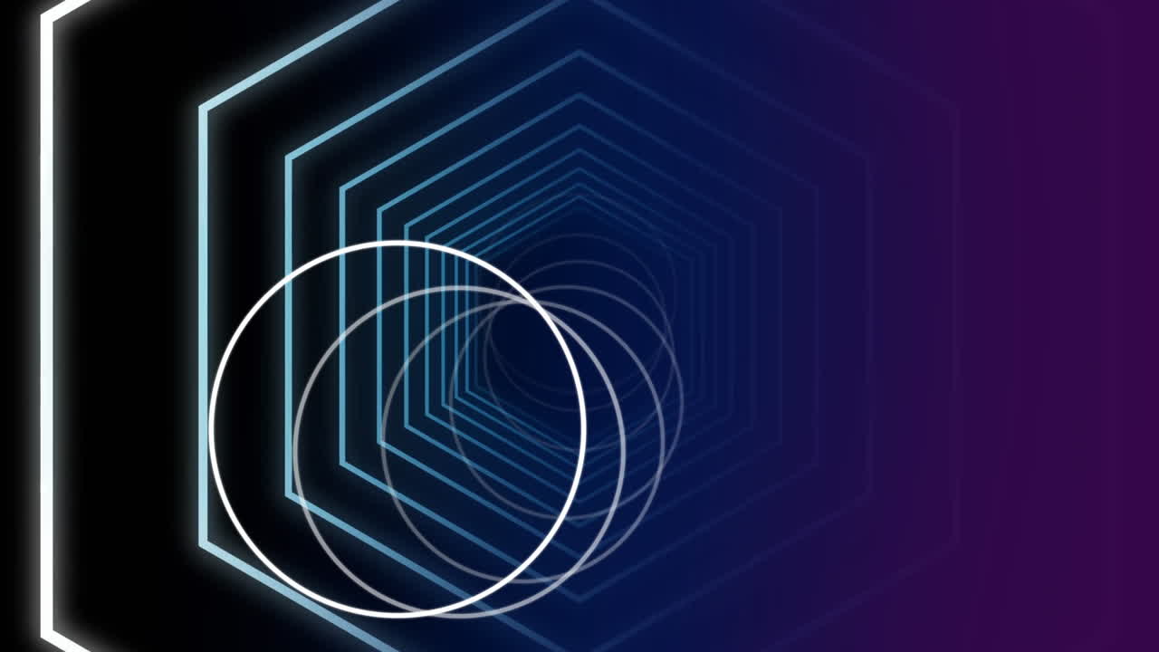 hezagon tunnel with lots of circle inside. They change size