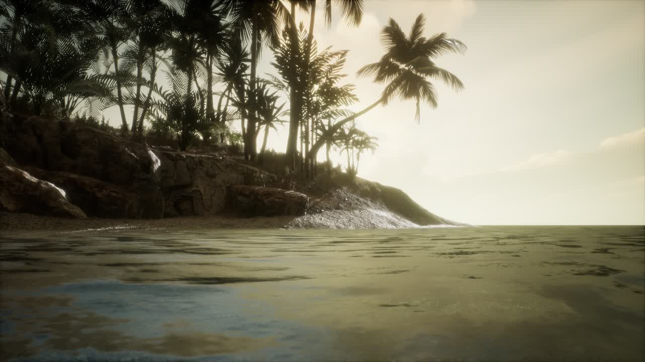 el suave crepúsculo de la increíble playa marina tropical