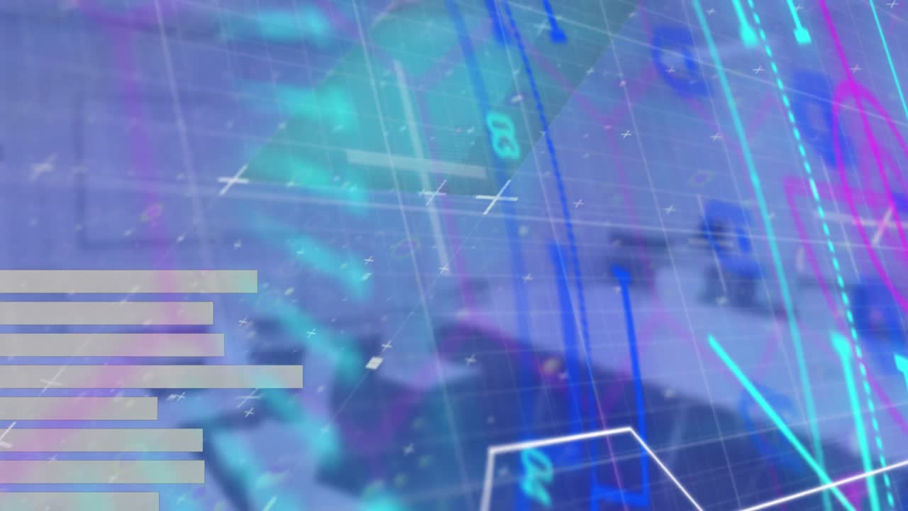 animación de escaneos y procesamiento de datos en una oficina vacía