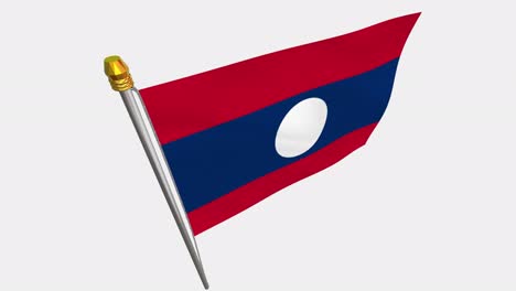 video de bucle de la bandera de laos revoloteando en el viento, video en cámara lenta de 4k, con canal alfa
