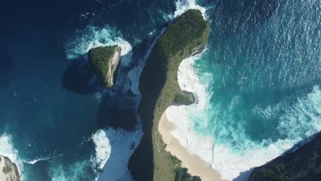 majestic kelingking beach: aerial 4k drone footage of the iconic t-rex cliff, bali