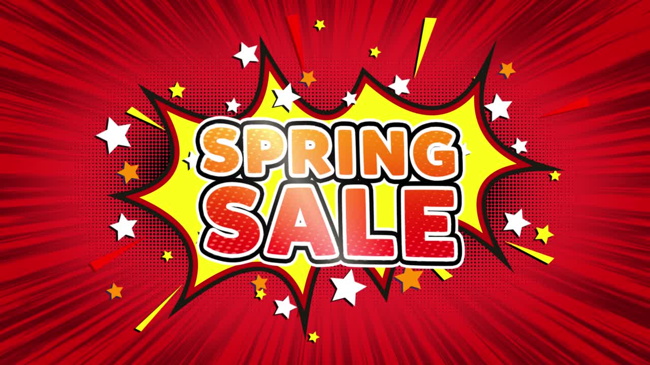 Spring Sale Comic Book Style Banner