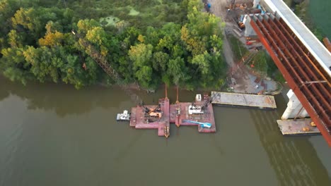bridge construction on cumberland river, tennessee, usa