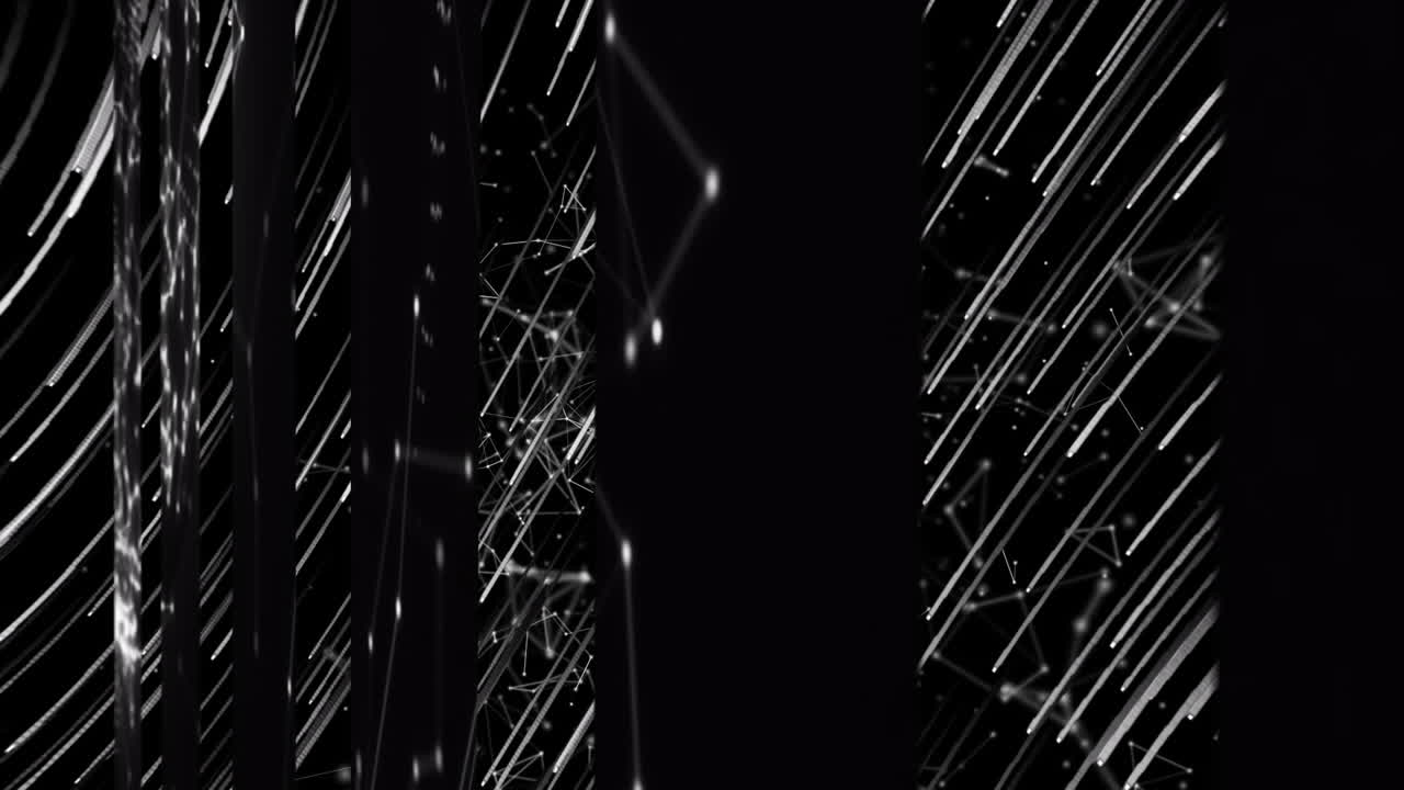 검은 바탕에 있는 반점과  선의 애니메이션