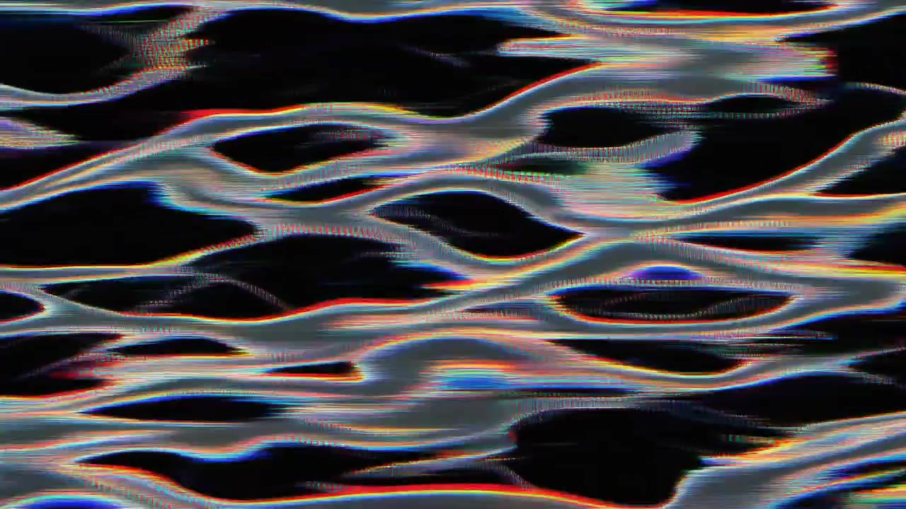 Abstract Digital Glitch Effect with Wavy Lines and Chromatic Aberration