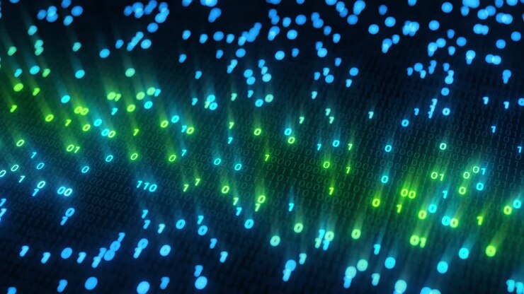Futuristic data stream, Digital flow. Dynamic pattern with power rays and light.Data transferring. Information concept. Technology background.