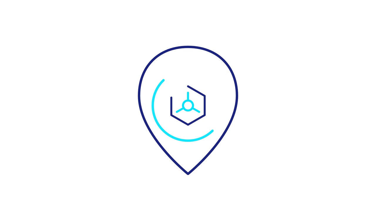 Animated Location Pin Icon with Geometric Symbol