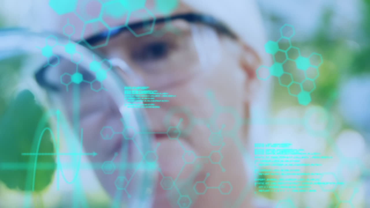 escaneo del alcance sobre el científico médico en el fondo. la propagación de covid-19