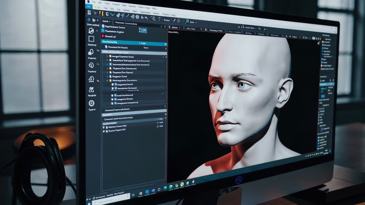 software de modelado 3d con representación digital de retratos