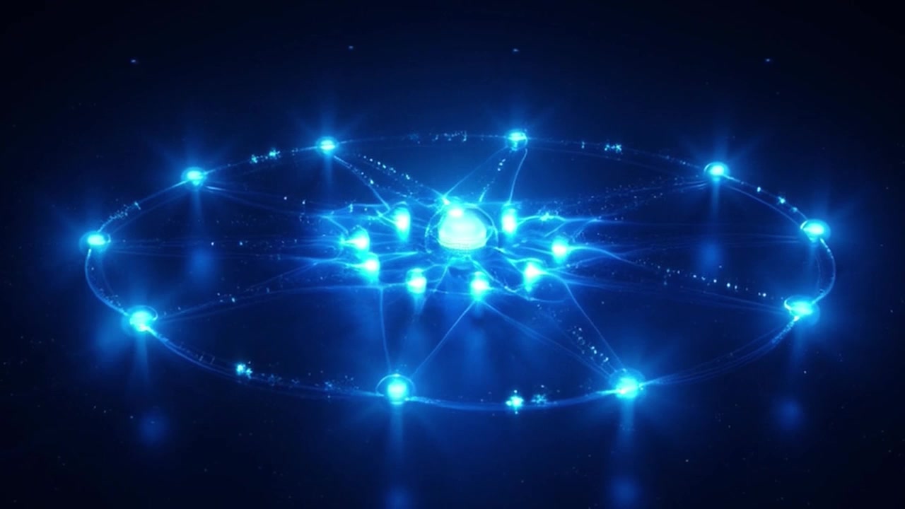 Abstract Glowing Blue Digital Network Connection