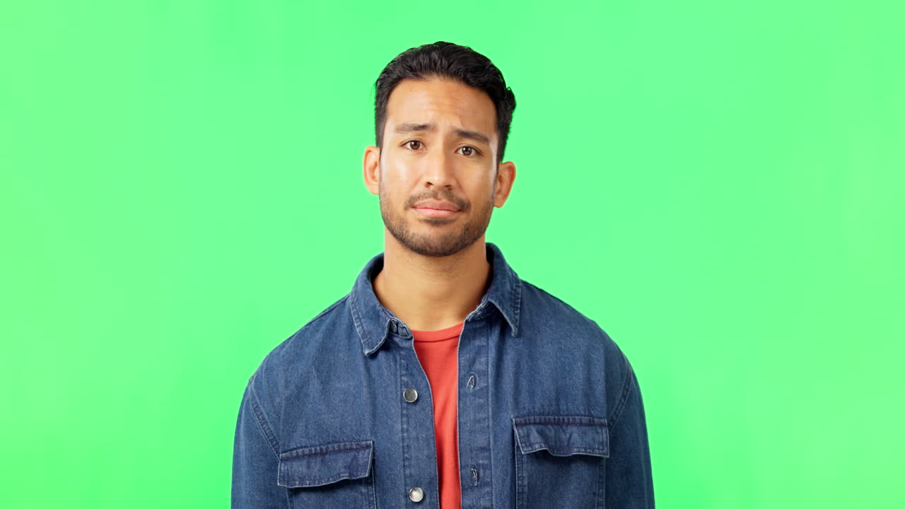 Mand, portræt og green screen