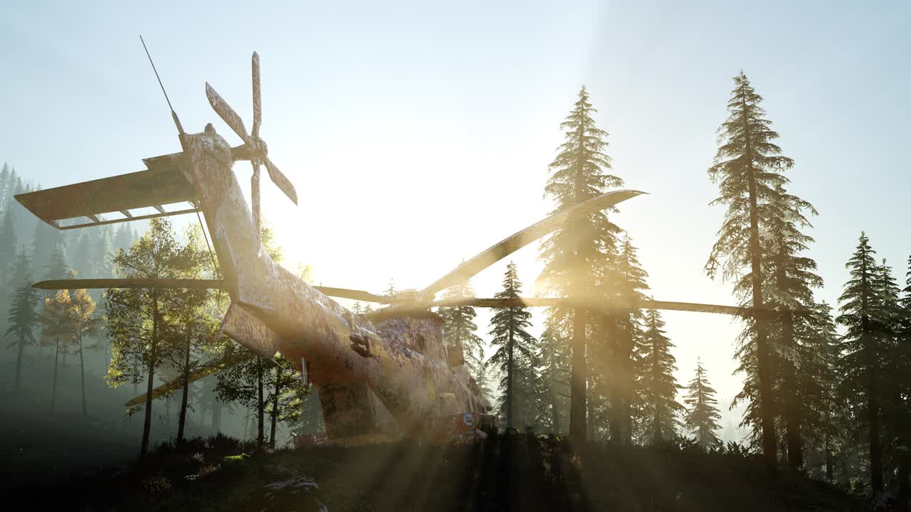 старый ржавый военный вертолет