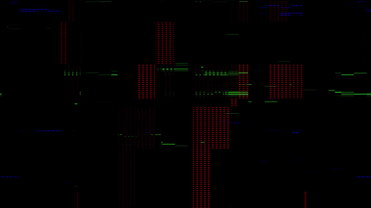 Digital Glitch Effect with Red and Green Data Noise