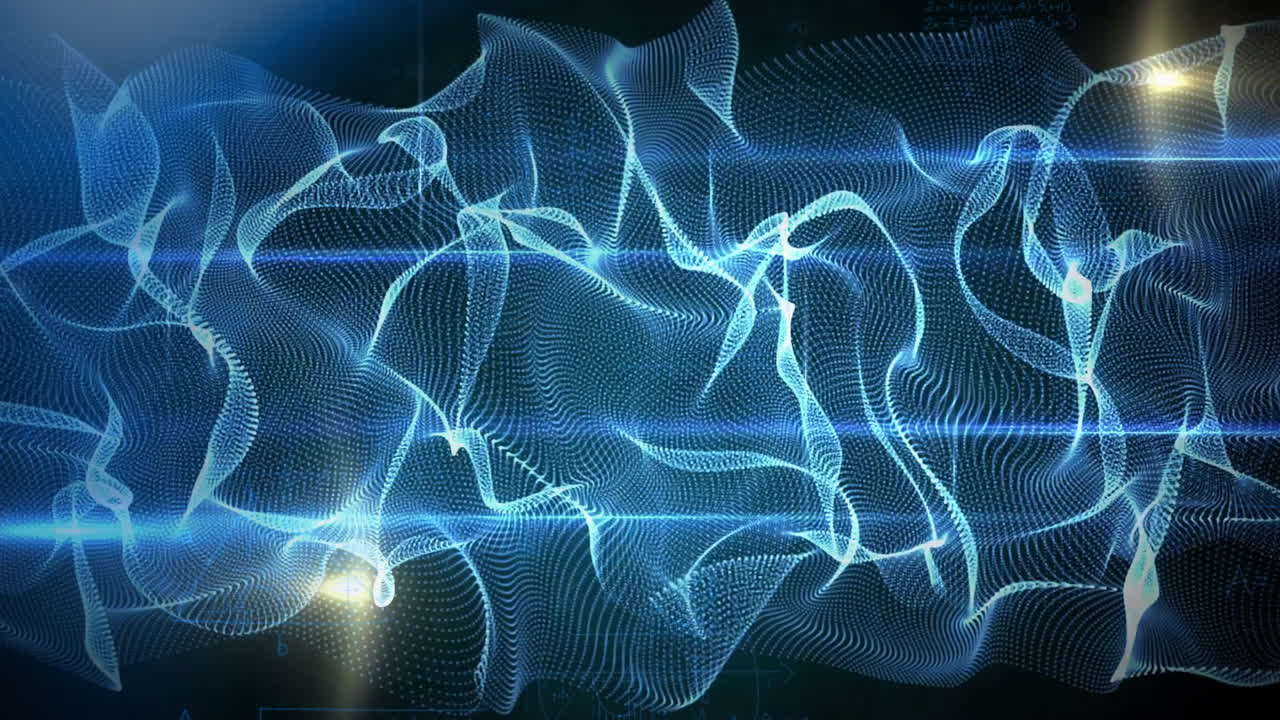 анимация сети соединений на черном фоне