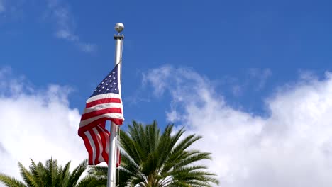 united states flag waving in the wind in 4k slow motion