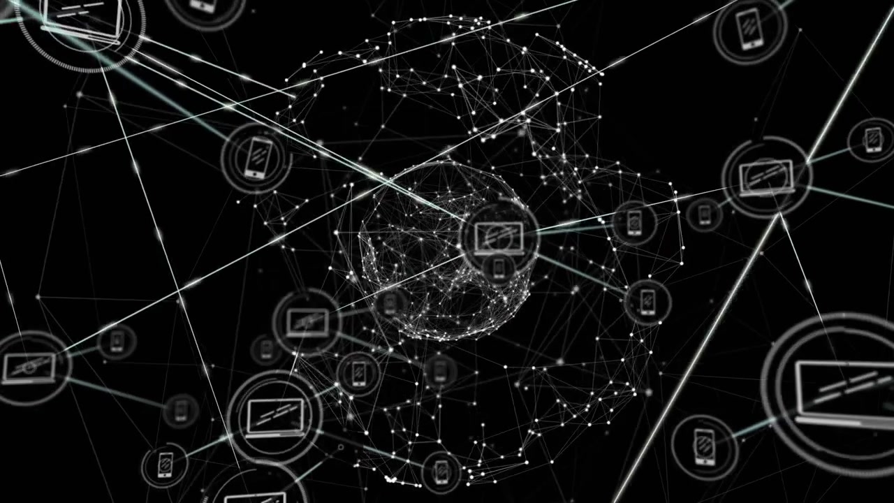 Animated Global Network with Interconnected Digital Devices